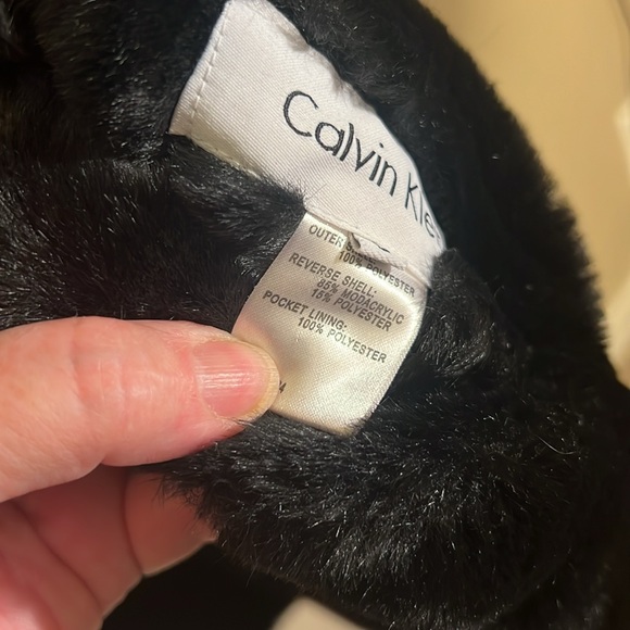 Calvin Klein cozy reversible faux fur winter coat women’s size large - Picture 6 of 11